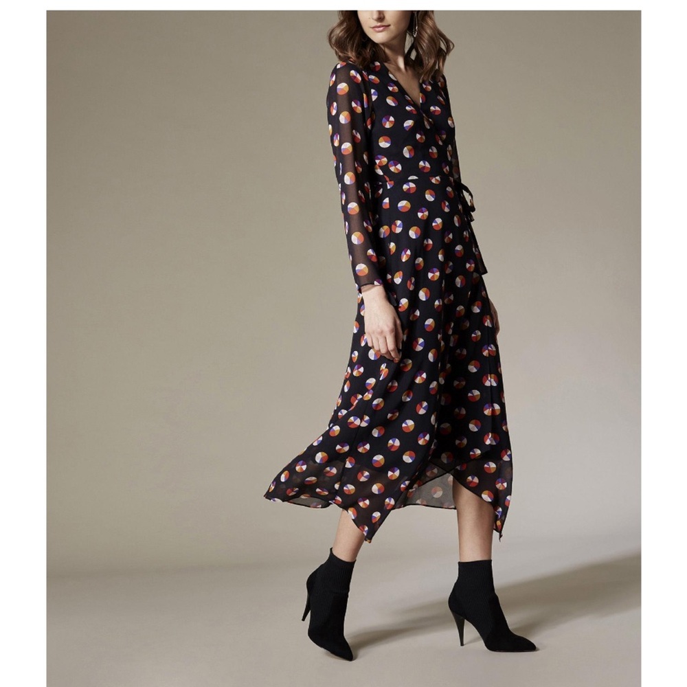 Karen Millen Colour Pop Midi Wrap Dress Us 8 Uk 12 View 3
